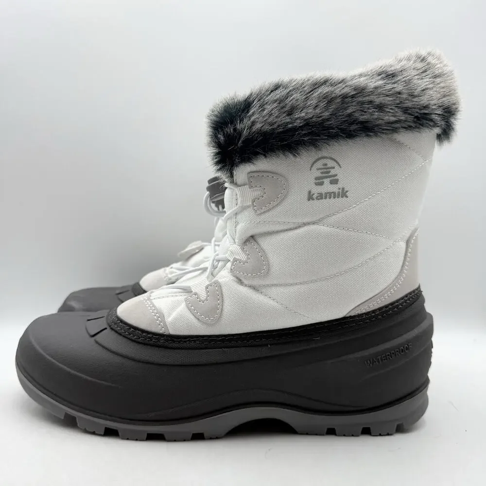 Kamik Womens Momentum L2 Winter Boots Size 10 White Waterproof Insulated EUC